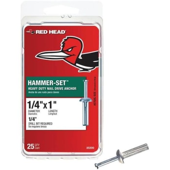 Image for Red Head 1/4" X 1" Hammer-Set Nail Drive Concrete Anchors Package Of 25 from HD Supply