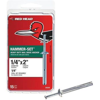 Image for Red Head 1/4" X 2" Hammer-Set Nail Drive Concrete Anchors Package Of 15 from HD Supply