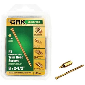 Grk Fasteners #8 X 2-1/2 In. Star Drive Composite Trim Head Screw (100-Pack)