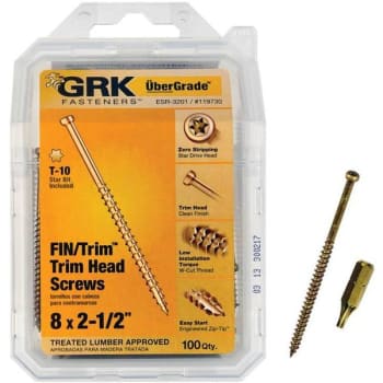 Image for Grk Fasteners #8 X 2-1/2 In. Star Drive Trim Finishing Head Screw (100-Pack) from HD Supply