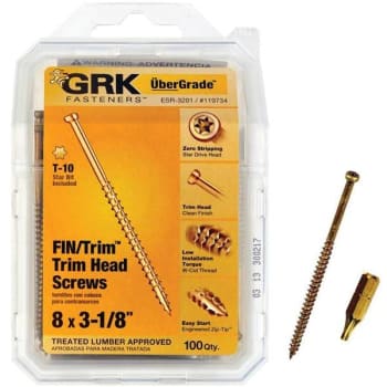 Image for GRK Fasteners #8 x 3-1/8 in. Star Drive Trim Finishing Head Screw (100-Pack) from HD Supply