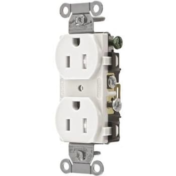 Image for Hubbell Wiring 15A Commercial-Grade Tamper-Resistant Duplex Receptacle (White) from HD Supply