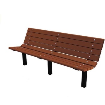Image for Contour 6 Ft. Brown In-Ground Mount Recycled Plastic Bench from HD Supply
