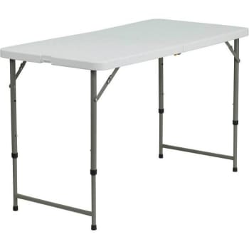 Generic 47.75 In. Granite White Plastic Tabletop Metal Frame Folding Table