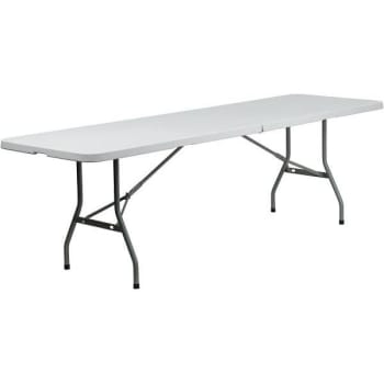 Image for Carnegy Avenue 96 In. Granite White Plastic Tabletop Metal Frame Folding Table from HD Supply