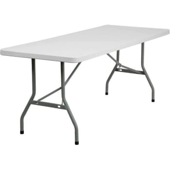 Image for Carnegy Avenue 72 In. Granite White Plastic Tabletop Metal Frame Folding Table from HD Supply