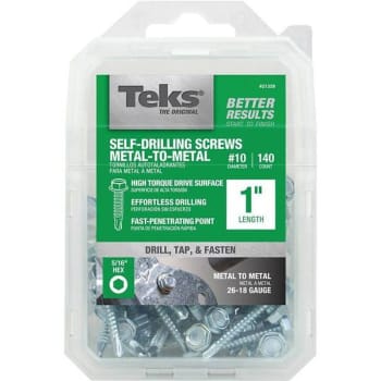 Image for Teks #10 X 1 In Hex Zn Washer Head Drill Point Screws Package Of 140 from HD Supply