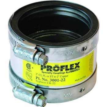 Image for Fernco Proflx Shielded Coupling 2 In. Cast Iron Plastic Or Steel To 2 In.copper from HD Supply