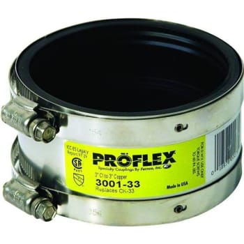 Image for Fernco Proflx Shielded Coupling 3 In. No Hub Cast Iron To 3 In. Copper from HD Supply