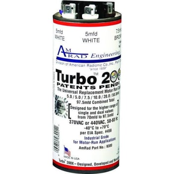 Image for Amrad Engineering Turbo 200 X 70-97.5 MFD 370/440 VAC Capacitor from HD Supply