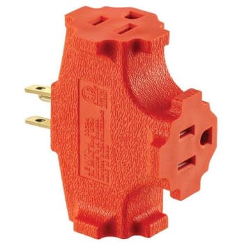 Image for Leviton 15a 125v Nema 5-15r 2-Pole 3-Wire Single-To-Triple Orange Splitter Adapter from HD Supply