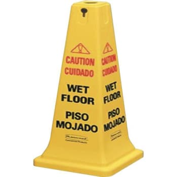 Image for Rubbermaid Commercial 36 In. Yellow "caution Wet Floor" Cone Sign from HD Supply