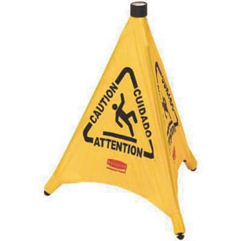 Image for Rubbermaid Commercial 30 In. Yellow Safety Pop-Up Multi-Lingual "caution" Cone from HD Supply