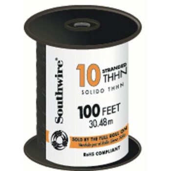 Image for Southwire 100 Ft. 10 Black Stranded Cu Thhn Wire from HD Supply