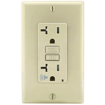 Image for Leviton Smartlockpro 20a Self-Test Slim Gfci Outlet W/ Audible Trip Alert (Ivory) from HD Supply