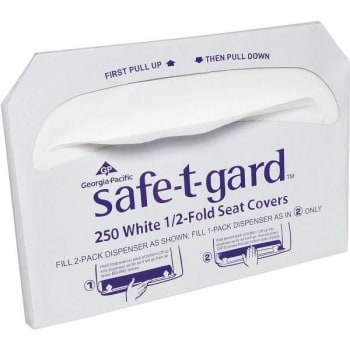 Image for Safe-T-Gard 14.5 in. x 17 in. Half-Fold Toilet Seat Cover (White) (20-Case) from HD Supply