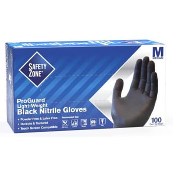 Image for The Safety Zone Medium Black Powder-Free Nitrile Disposable Gloves (100-Pack) from HD Supply