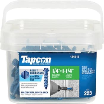 Image for Tapcon 1/4 In.x  1-1/4 In. Hex-Washer-Head Concrete Anchors (225-Pack) from HD Supply