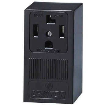 Image for Leviton 30 Amp Single Surface Mounted Single Outlet Black from HD Supply