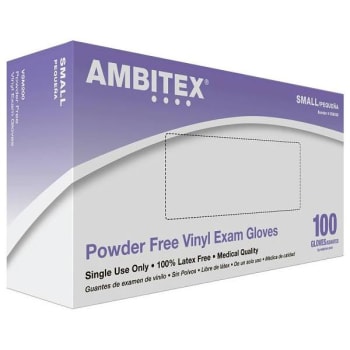 Image for Ambitex Small Clear 4 Mil. Vinyl Powder-Free Exam Gloves (100-Pack) from HD Supply