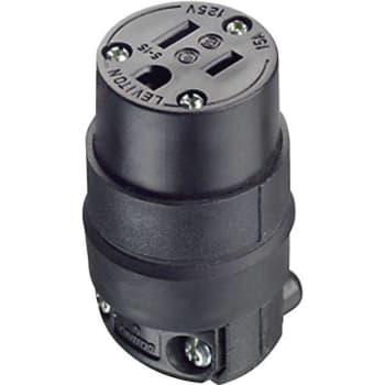 Image for Leviton 15a 2-Pole Straight Blade Grounding Connector (Black) from HD Supply
