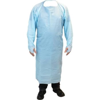 Image for The Safety Zone Blue XL Cpe Coat Apron With Thumb Hole And Waist Ties (10-Pack) from HD Supply