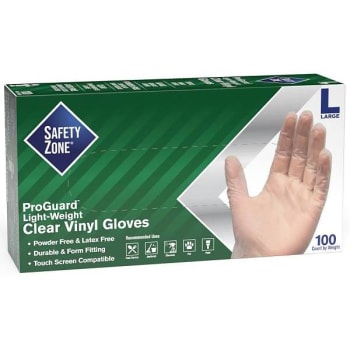 Image for The Safety Zone Large Clear Powder-Free Vinyl Disposable Gloves (100-Pack) from HD Supply