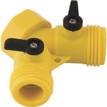 Image for Melnor Siamese Plastic Y-Connector W/ Shut-Off from HD Supply