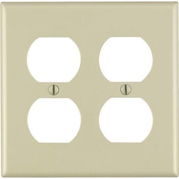 Image for Leviton 2-Gang Duplex Outlet Wall Plate (Ivory) from HD Supply