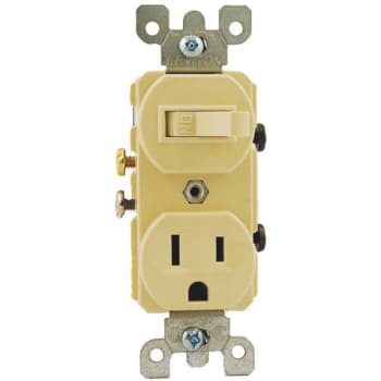 Image for Leviton 15 Amp Ivory Commercial Grade Combination Single Pole Toggle Switch And Receptacle from HD Supply