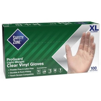 Image for The Safety Zone X-Large Clear Powder-Free Vinyl Disposable Gloves (100-Pack) from HD Supply