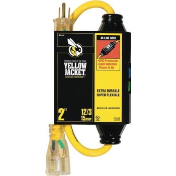Image for Yellow Jacket 2 Ft. 12/3 Sjtw In-Line Gfci Heavy-Duty Cord W/ Power Light Plug from HD Supply