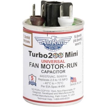 Image for 2.5-12.5 MFD 370/440 VAC Turbo 200 Mini Capacitor from HD Supply