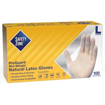 Image for The Safety Zone Large Natural Powder-Free Latex Disposable Gloves (100-Pack) from HD Supply