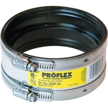 Image for Fernco 4 In. Epdm Rubber Clamp Shielded Coupling, 4.3 PSI (Silver) from HD Supply