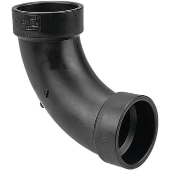 Nibco 2 In. ABS DWV 90-Degree Hub X Hub Long-Turn Elbow