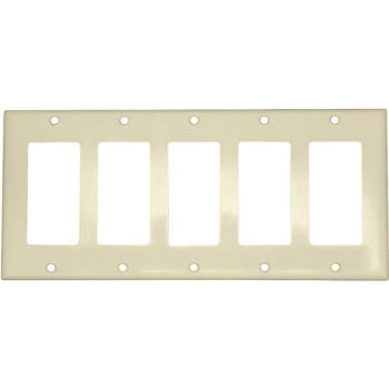 Image for Leviton 5-Gang Decorator/rocker Wall Plate (White) from HD Supply