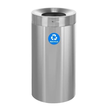 Image for Alpine Industries 27 Gallon Stainless Steel Open Top Tall Recycle Bin Trash Can from HD Supply