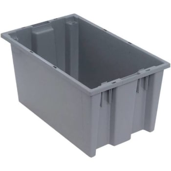 Quantum Storage Systems Stack & Nest Tote, 18" X 11" X 9", Gray, Case Of 6