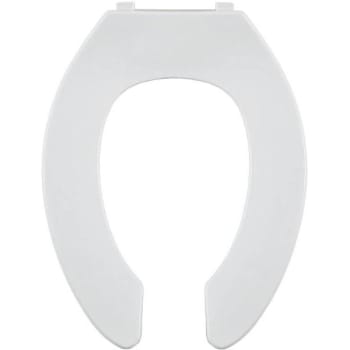 Premier White Heavy-Duty Commercial Elongated Open Front Toilet Seat Without Lid