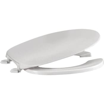 Premier Heavy-Duty Round Open Front Plastic Toilet Seat With Lid "white