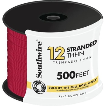 Image for Southwire 500 Ft. 12 Red Stranded Cu Thhn Wire from HD Supply