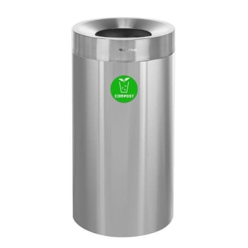 Image for Alpine Industries 27 Gallon Stainless Steel Open Top Compost Bin Trash Can from HD Supply