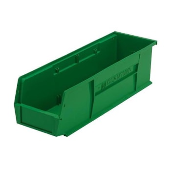 Quantum Storage Systems Stack & Hang Bin, 18"x5-1/2"x5", Green, Case Of 12