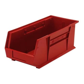 Quantum Storage Systems Ultra Stack & Hang Bin, 18"x8-1/4"x7", Red, Case Of 6