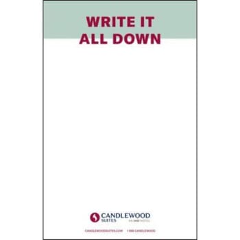 Image for Ihg Candlewood Suites Guestroom Notepads Package Of 100 from HD Supply