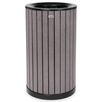 Image for Alpine Industries 32-Gallon Od Steel Trash Receptacle Slatted Wood Style Plastic from HD Supply