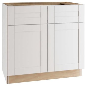 Image for Mill'S Pride Richmond Shaker Ready To Assemble Kitchen Sink Base, Verona White, 36"X34.5"X24" from HD Supply
