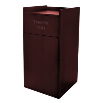 Image for Alpine Industries 40 Gal Mahogany Finish Wooden Tray Top Waste Enclosure Trash from HD Supply
