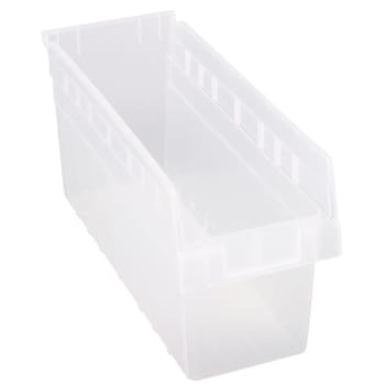 Quantum Storage Systems Store-Max Bin, 16-1/2" X 5-1/2" X 8", Clear, Case Of 20